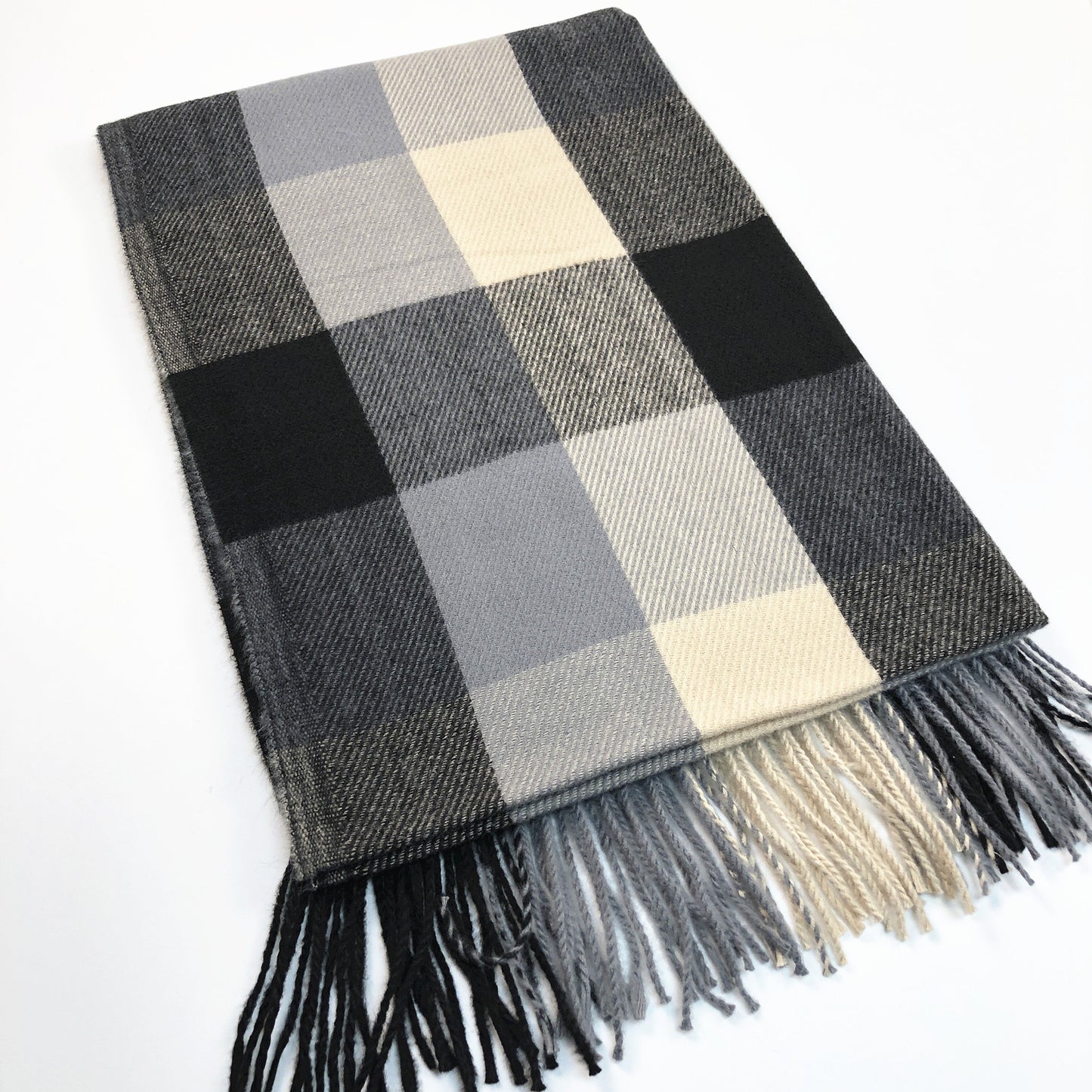 Blanket Scarf - Plaid - Black