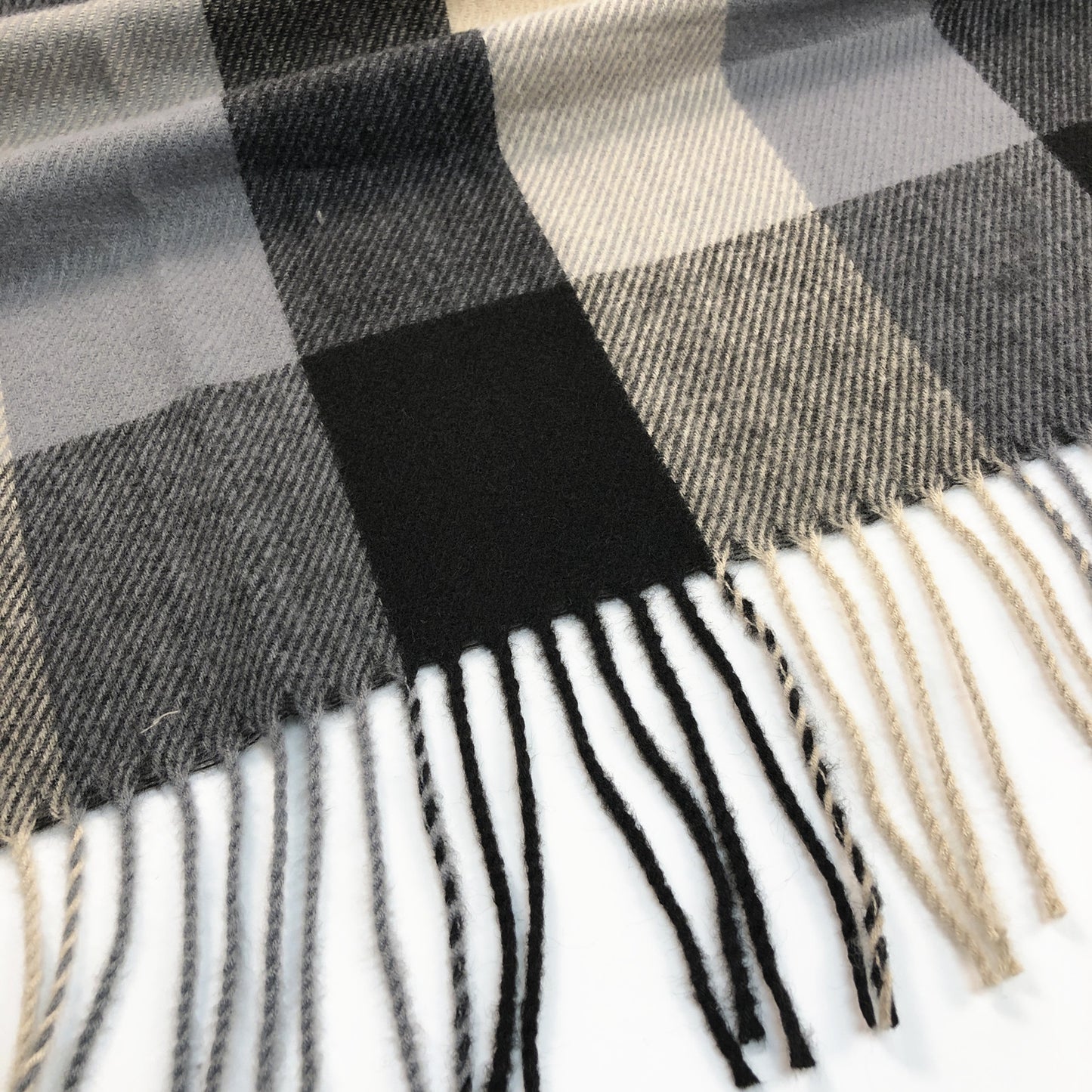 Blanket Scarf - Plaid - Black
