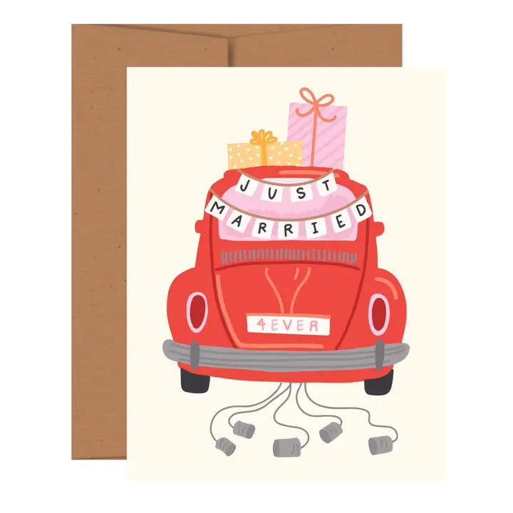Card - Just Married Car