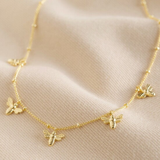 Necklace - Gold - Tiny Bees