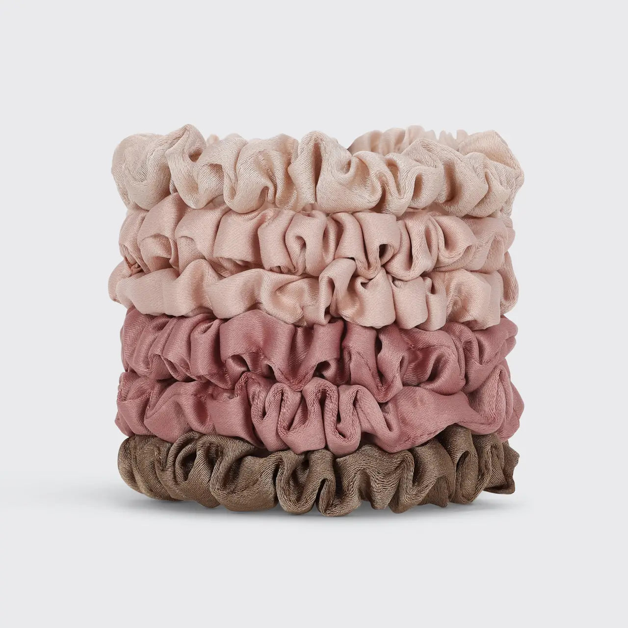 Petite Scrunchie Set - Terracotta Satin - Set of 6