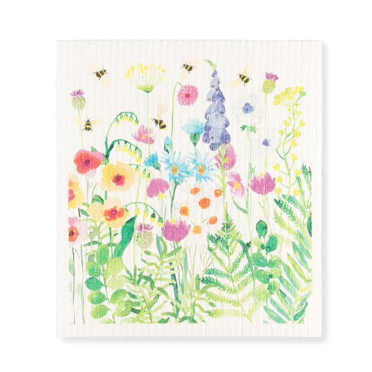 Swedish Dishcloth - Garden With Bee