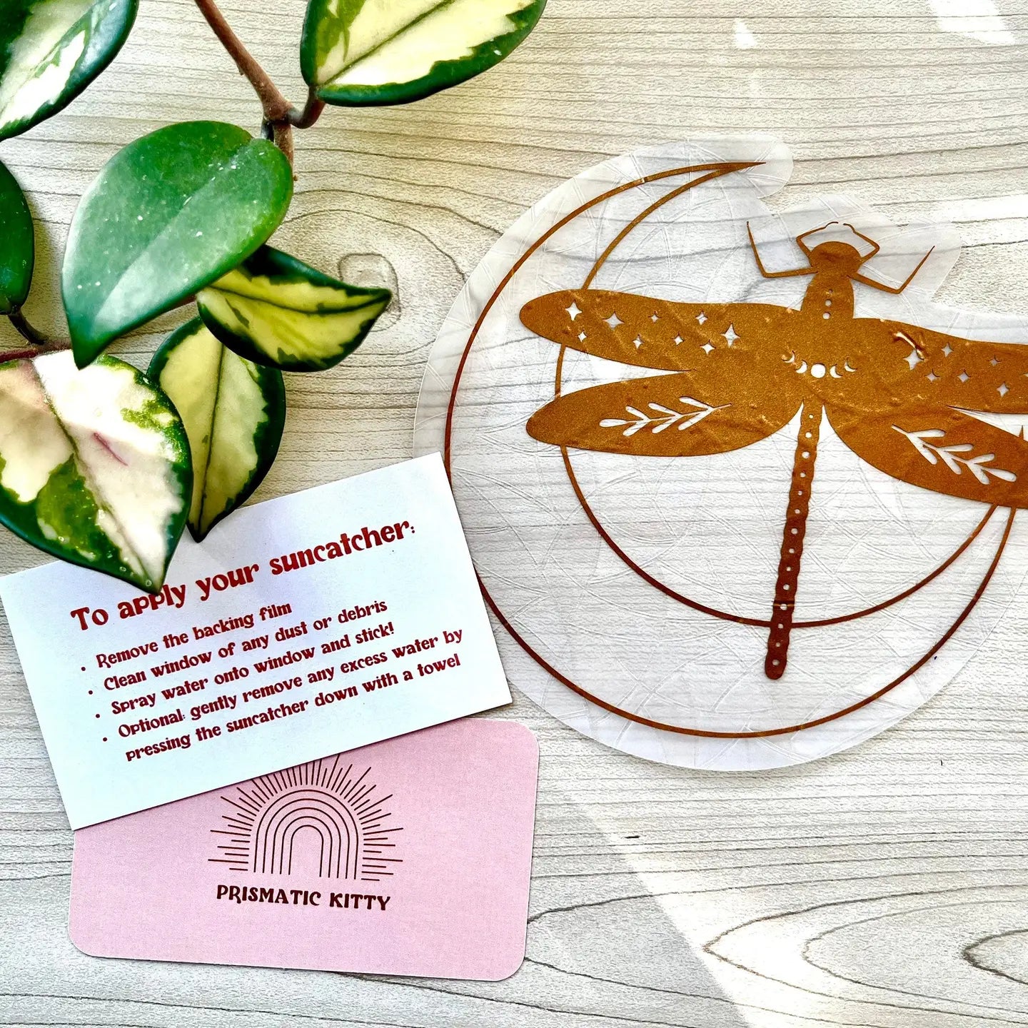 Suncatcher - Window Cling - Dragonfly Moon