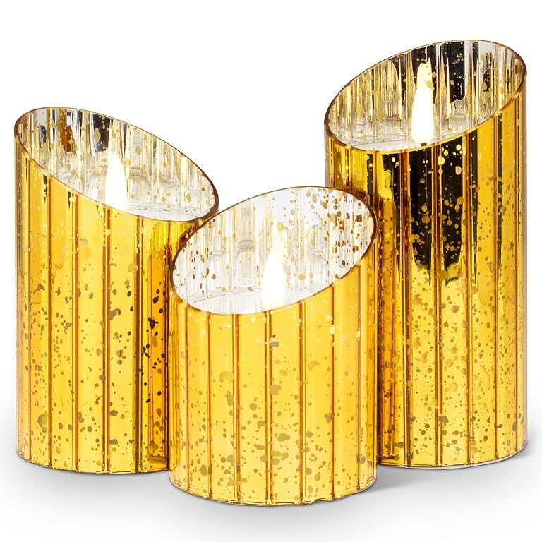 LED Candle - Angled Gold - 5"