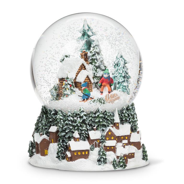 Snow Globe - Cabin & Skiiers