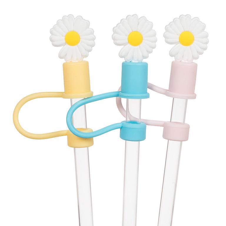 Straw + Cover Set - Daisies - Set of 3