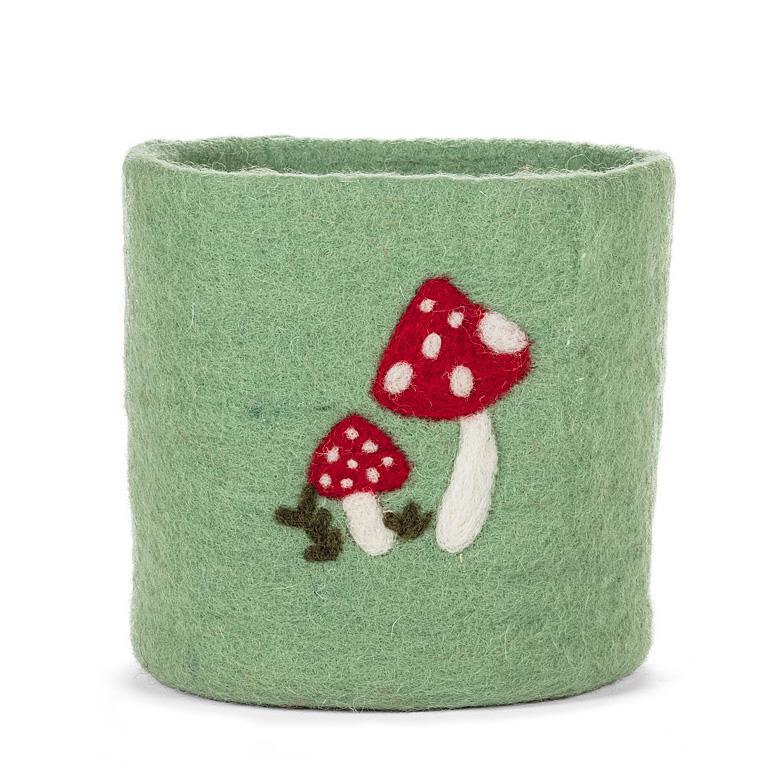 Planter - Felt - Pompom Mushroom 6"