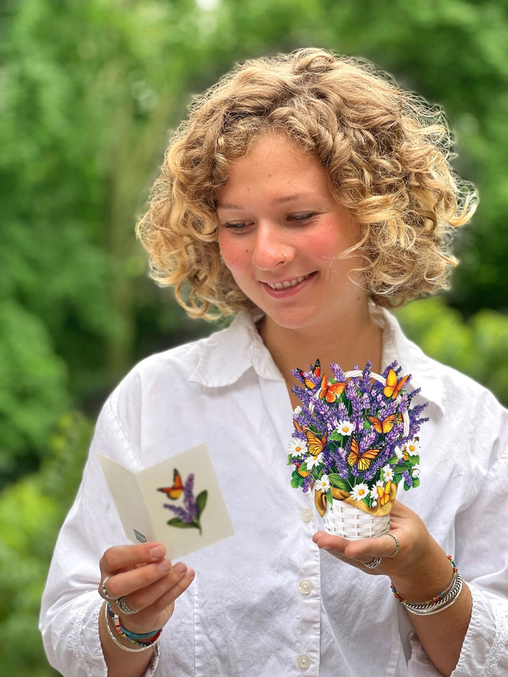 Mini Paper Bouquet - Lavender Butterflies - 6"