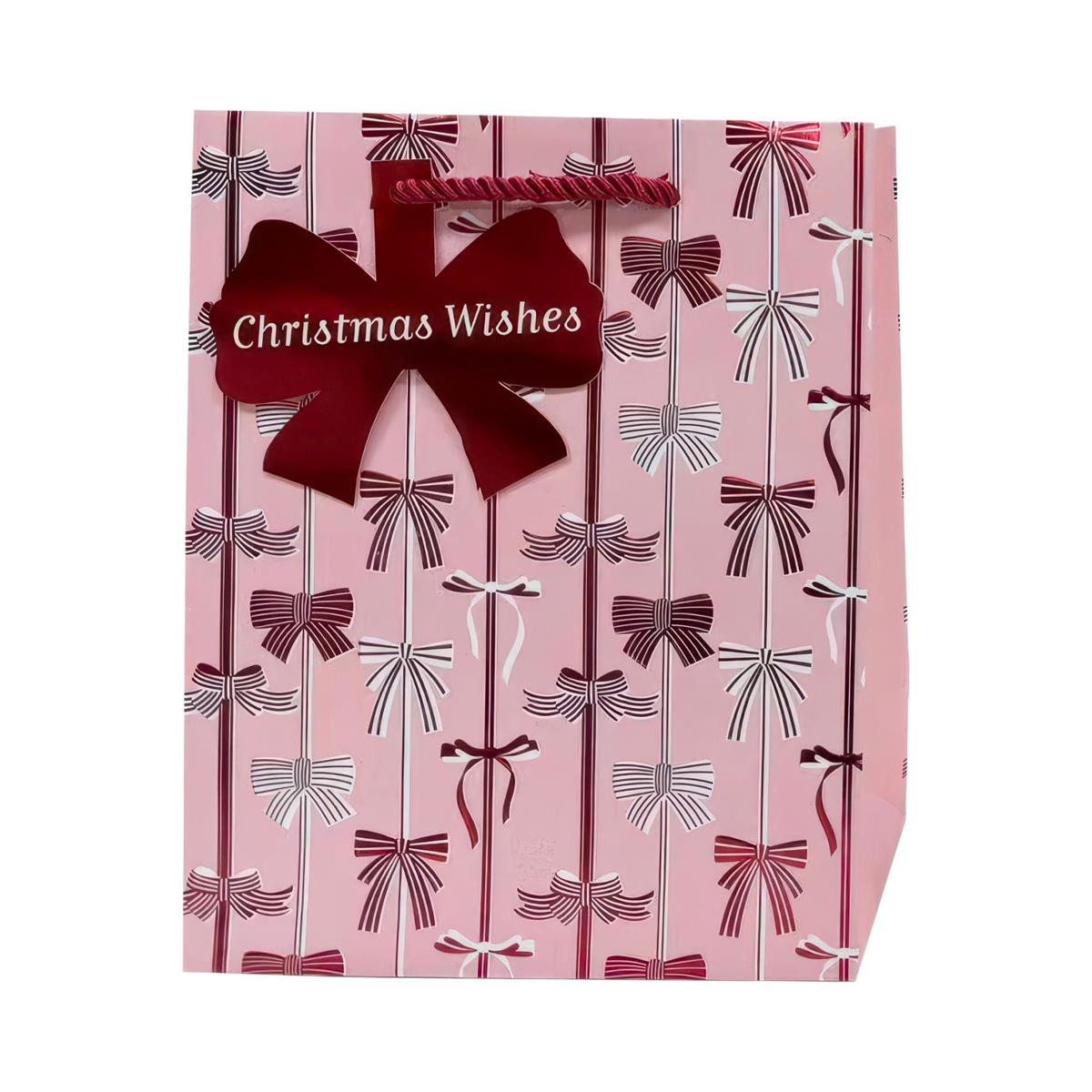 Medium Gift Bag - Bows Embossed - 9"
