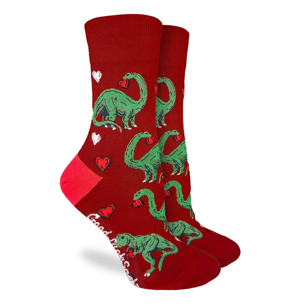 Socks - Small Crew - Valentine's Dinosaurs