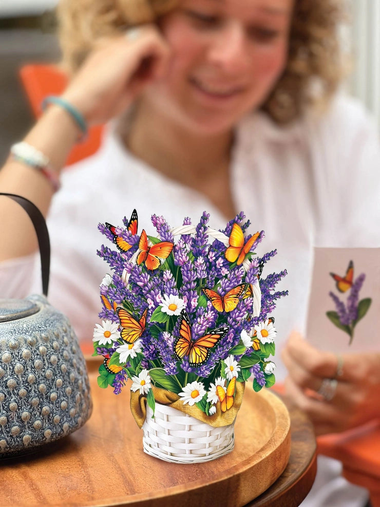 Mini Paper Bouquet - Lavender Butterflies - 6"