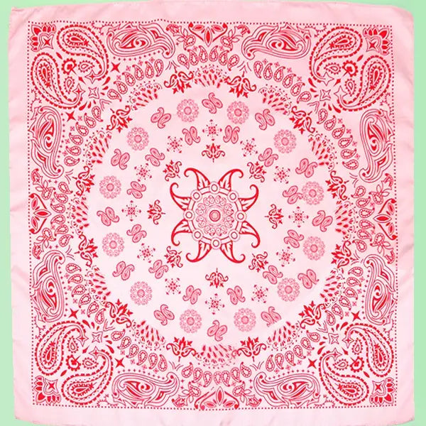 Square Scarf Bandana - Paisley Pink