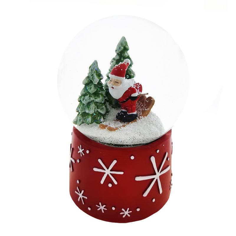Snow Globe - Skiing Santa