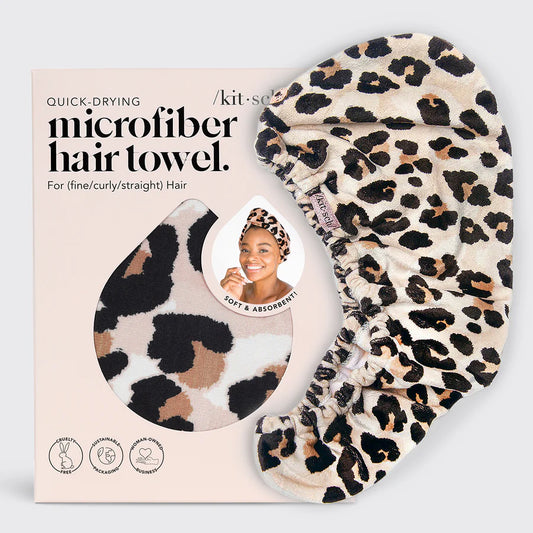 Wrapped Hair Towel - Microfibre - Leopard