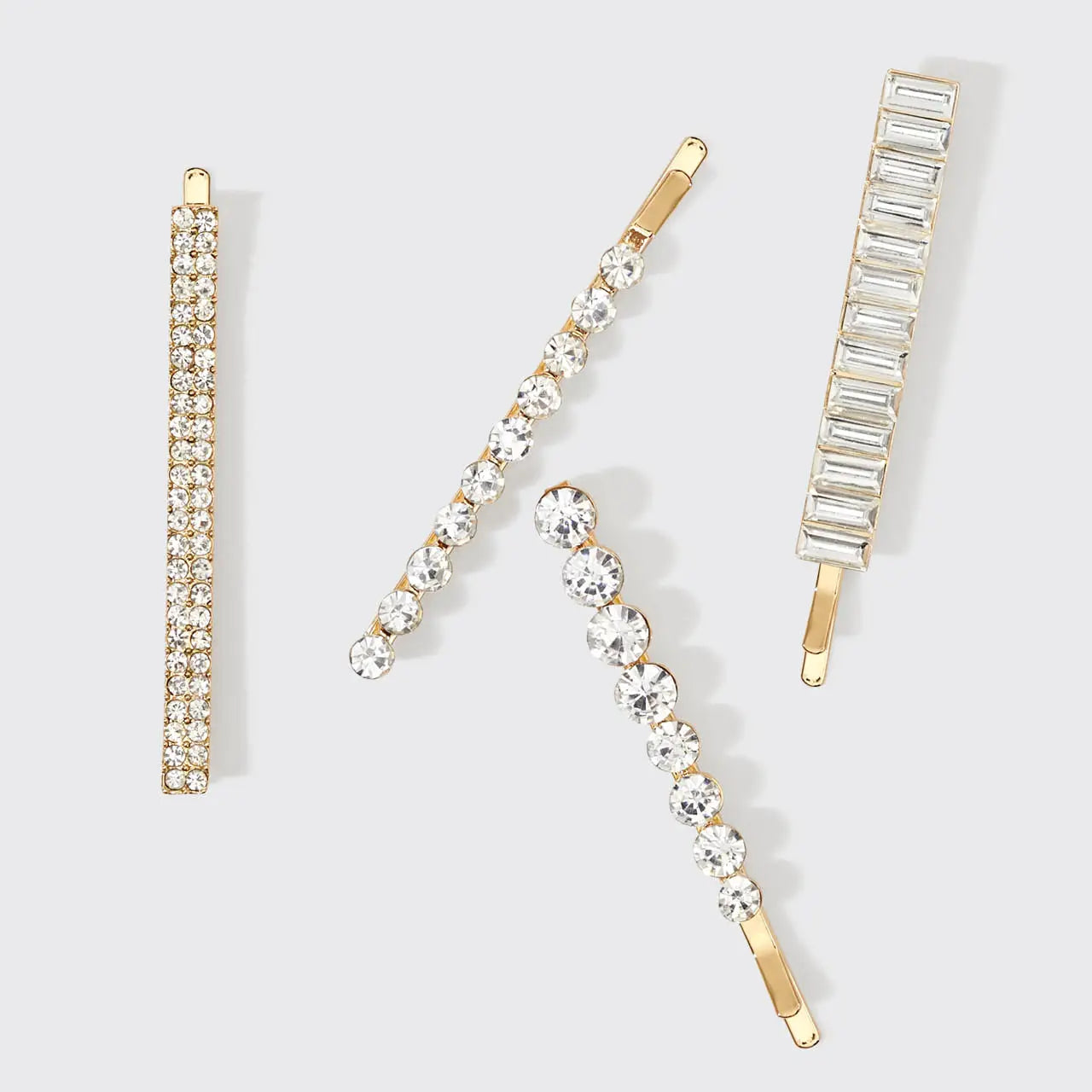Styling Pins - Rhinestone - Gold Set of 4