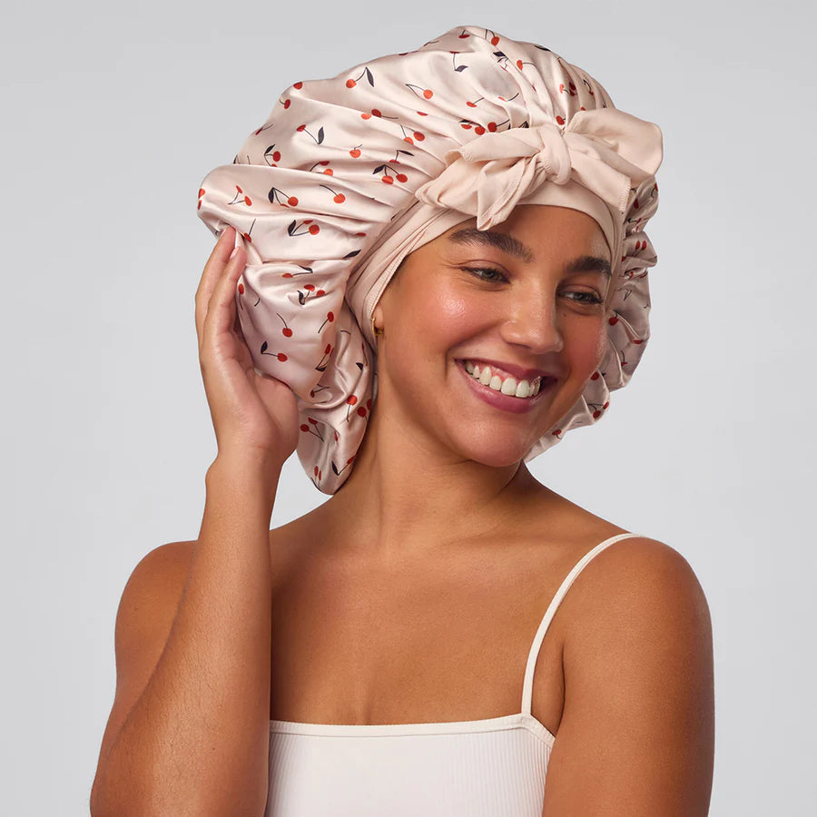 Sleep Bonnet - Satin - Cherry
