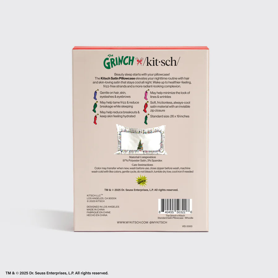 Pillowcase - Satin - The Grinch