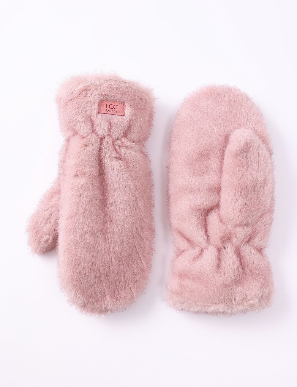 Mittens - Faux Fur Plush - Pink