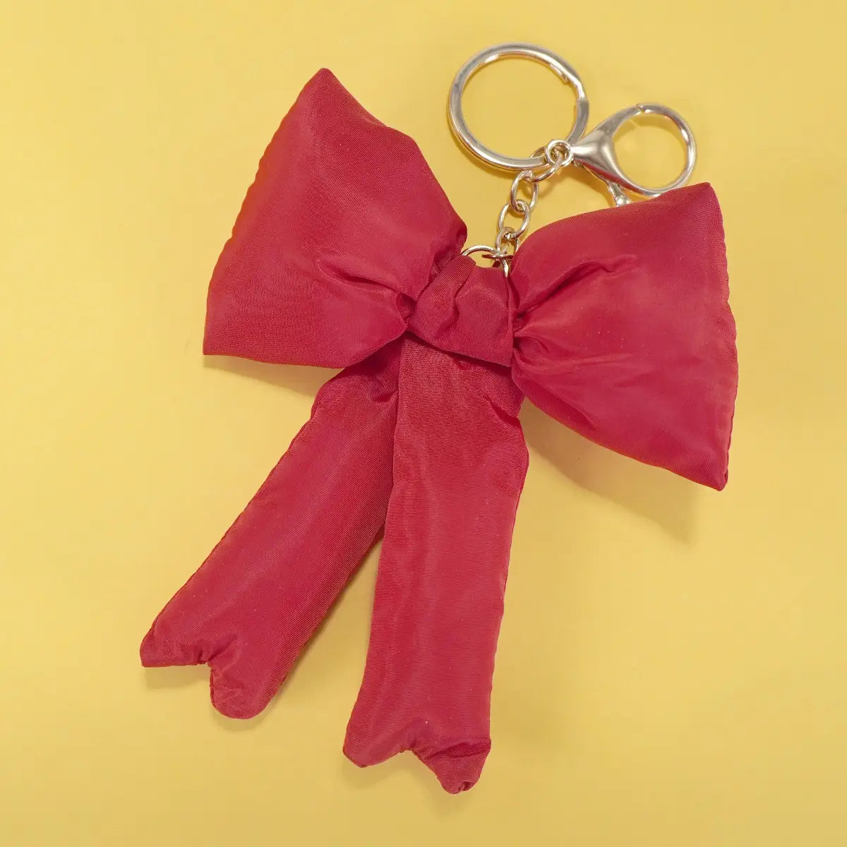 Bag Charm - Puffy Bow - Red