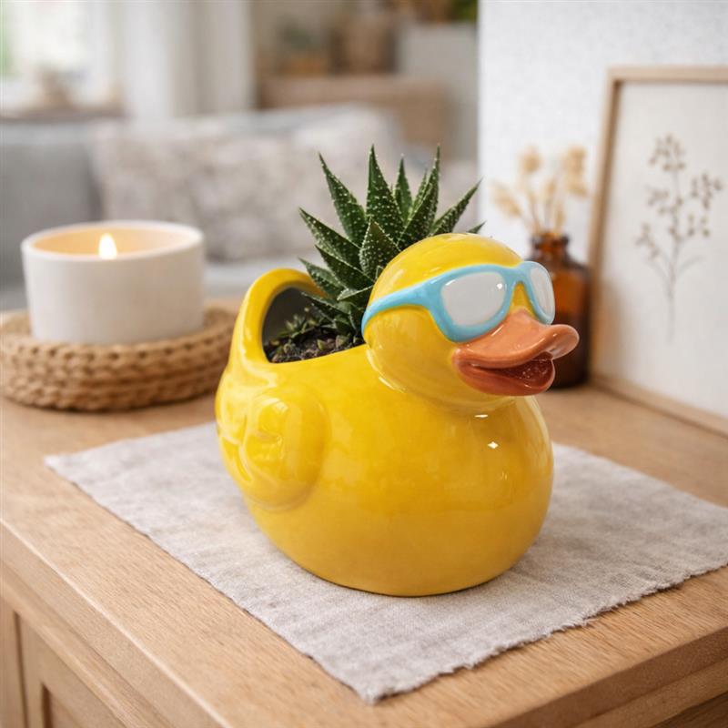 Planter - Yellow Duck with Sunglasses