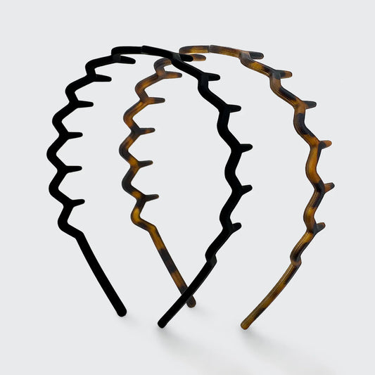 Headband Set - Zig Zag - Black & Tortoise
