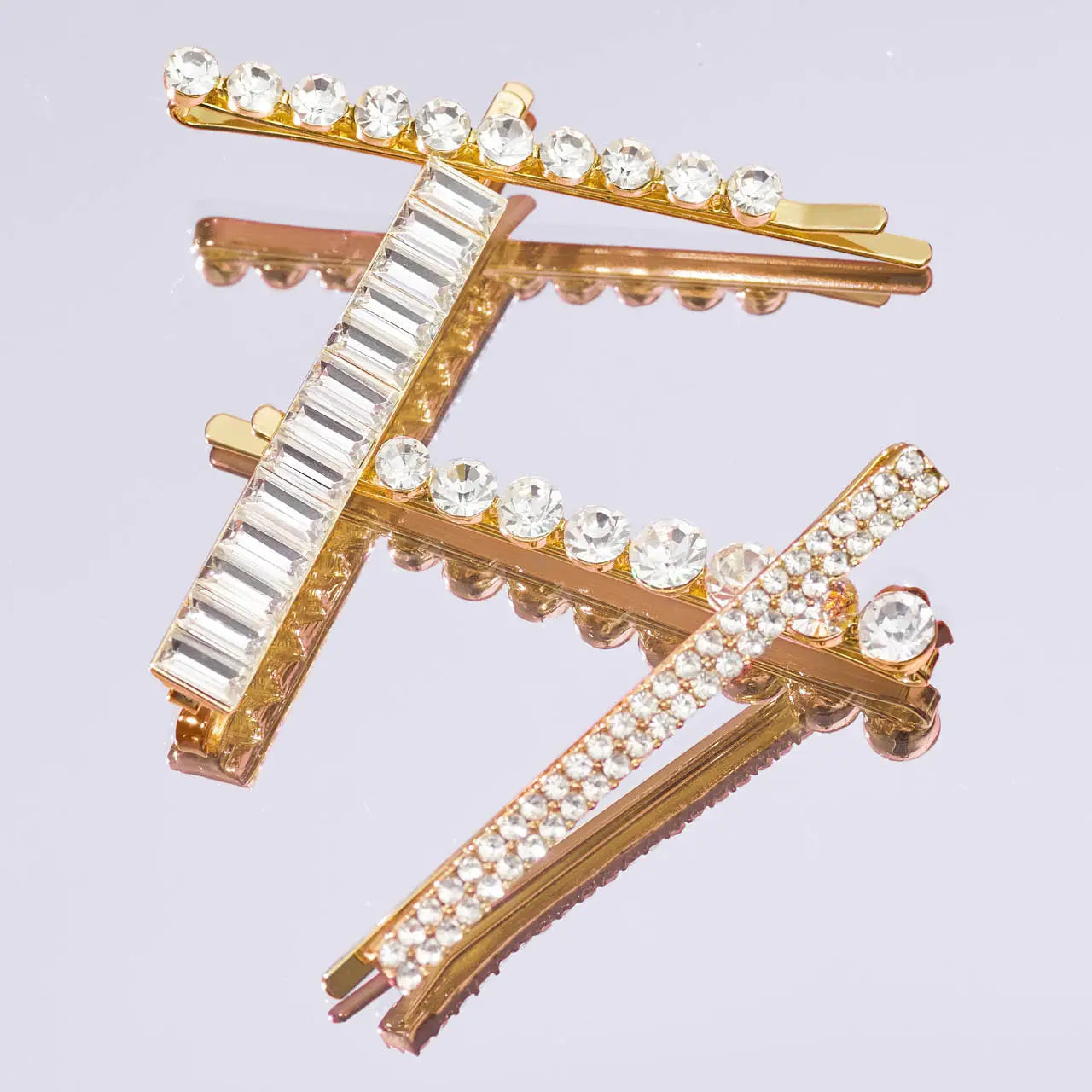 Styling Pins - Rhinestone - Gold Set of 4