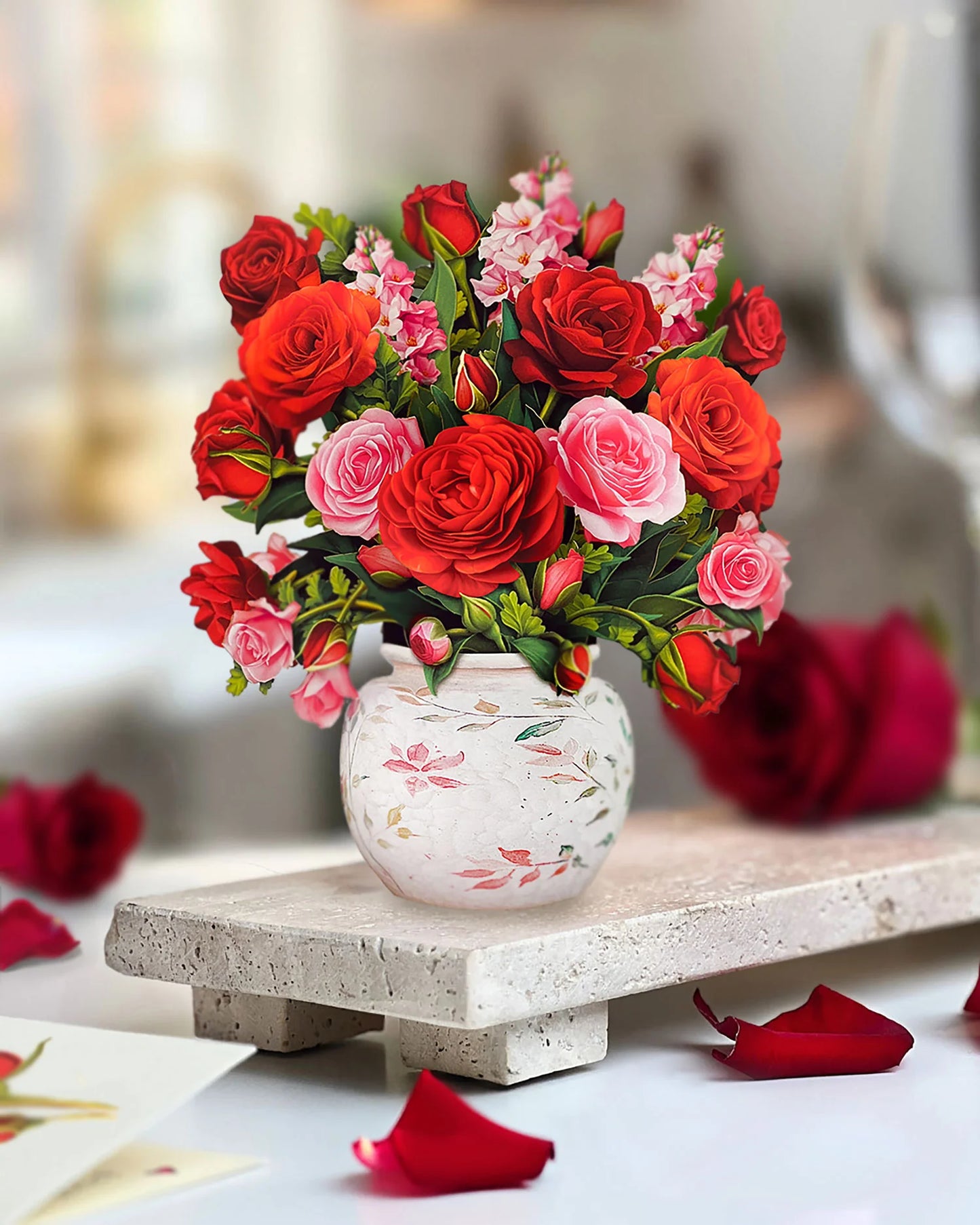 Mini Paper Bouquet - Blooming Roses - 6"