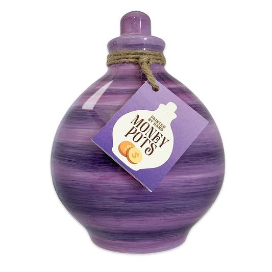 Money Pot - Hand Painted - Amethyst Dreams Purple