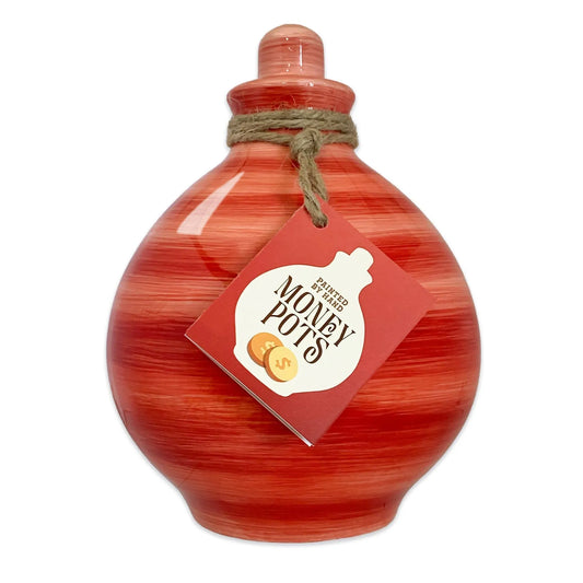 Money Pot - Hand Painted - Wild Poppy Red