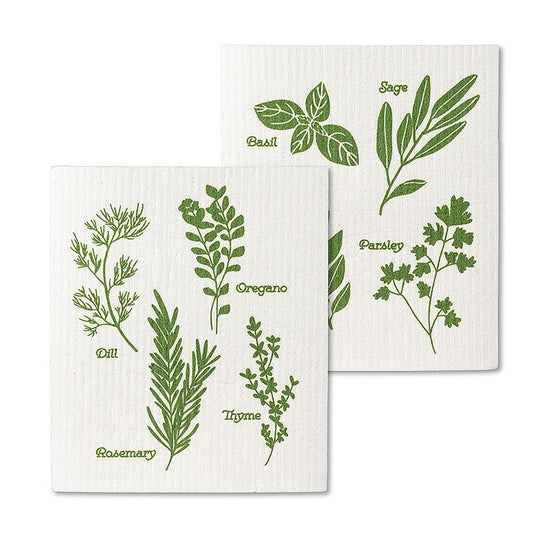 Swedish Dishcloth Set - Herbs - Set of 2