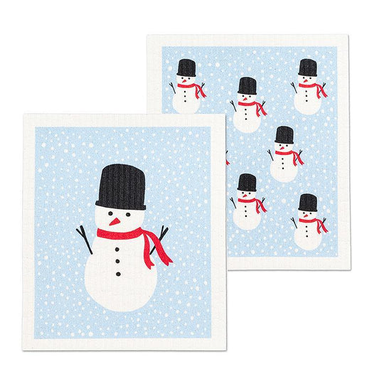 Swedish Dishcloth Set - Snowman- Set of 2