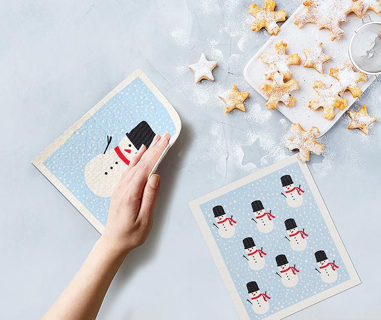 Swedish Dishcloth Set - Snowman- Set of 2
