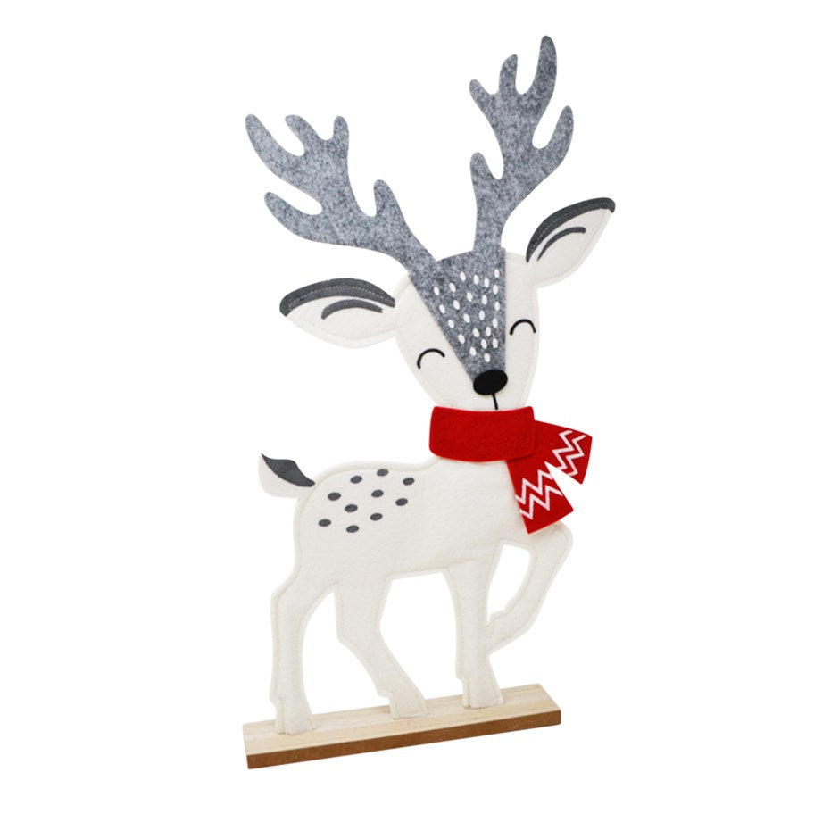 Decor Piece - Felt - White Deer