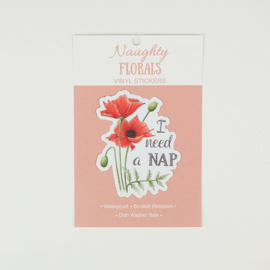 Sticker - Floral - I Need A Nap