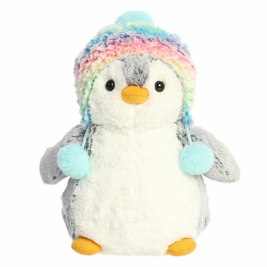 Stuffy - PomPom Penguin - 9" Rainbow Beanie