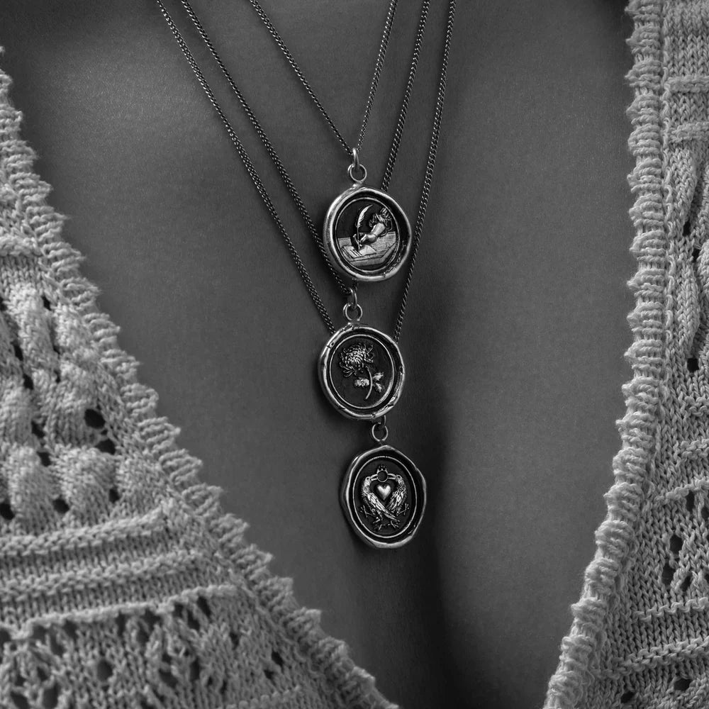 Pyrrha Talisman Necklace - Healing Journey - Silver