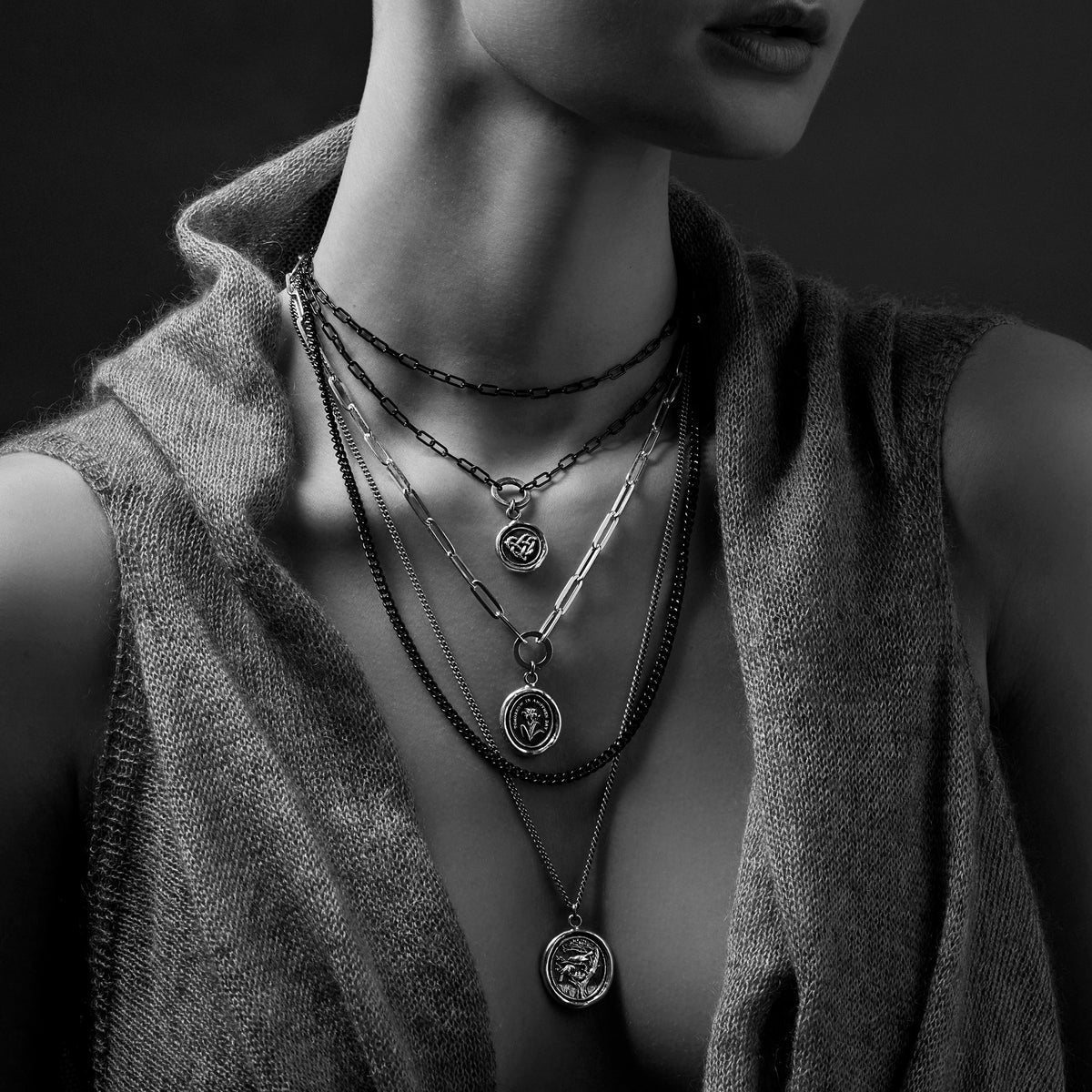 Pyrrha Talisman Necklace - Love Knot - Silver
