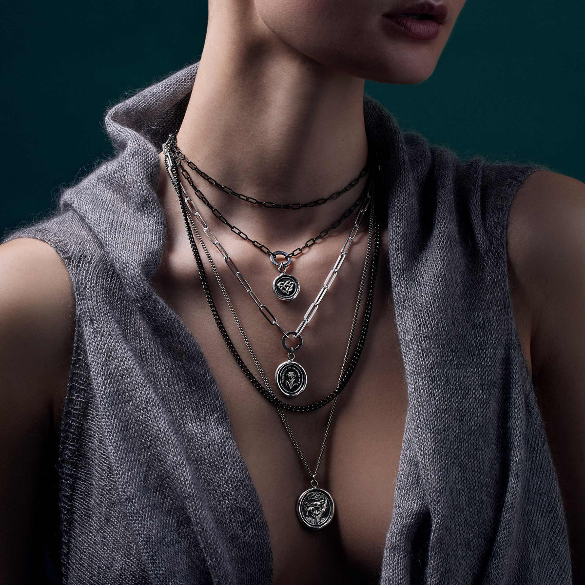 Pyrrha Talisman Necklace - Love Makes A Home - Silver