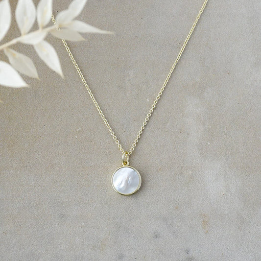 Necklace - Alluring Mother of Pearl - Gold