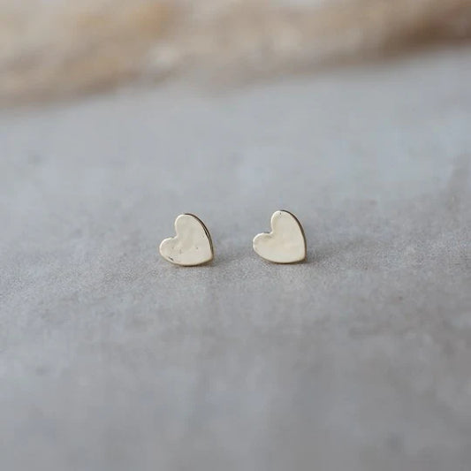 Stud Earrings - Amado Heart - Gold