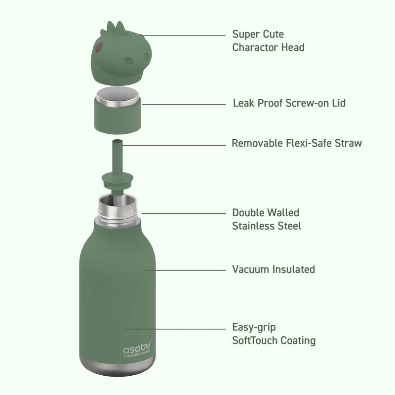 Asobu Bestie Bottle - Dinosaur - 16oz