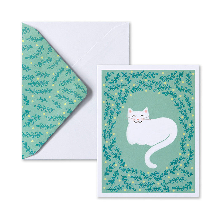 Boxed Cards - White Cuddly Cat - Set of 10