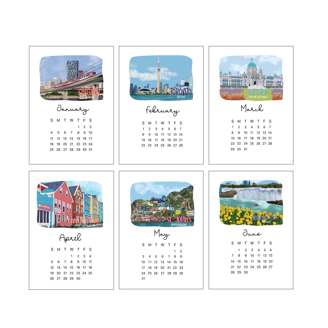 Desktop Calendar - Places of Canada - 2026