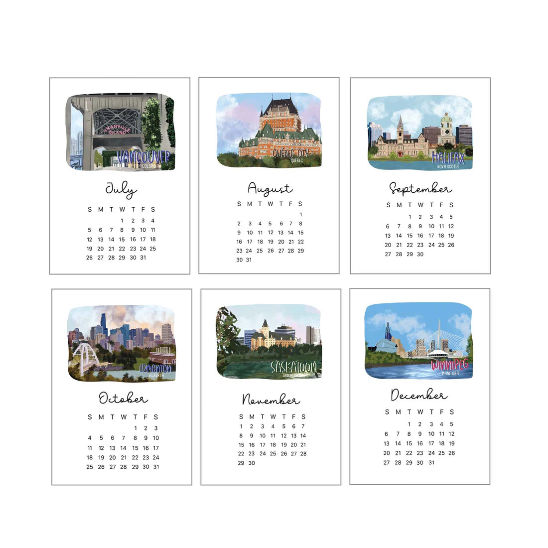 Desktop Calendar - Places of Canada - 2026