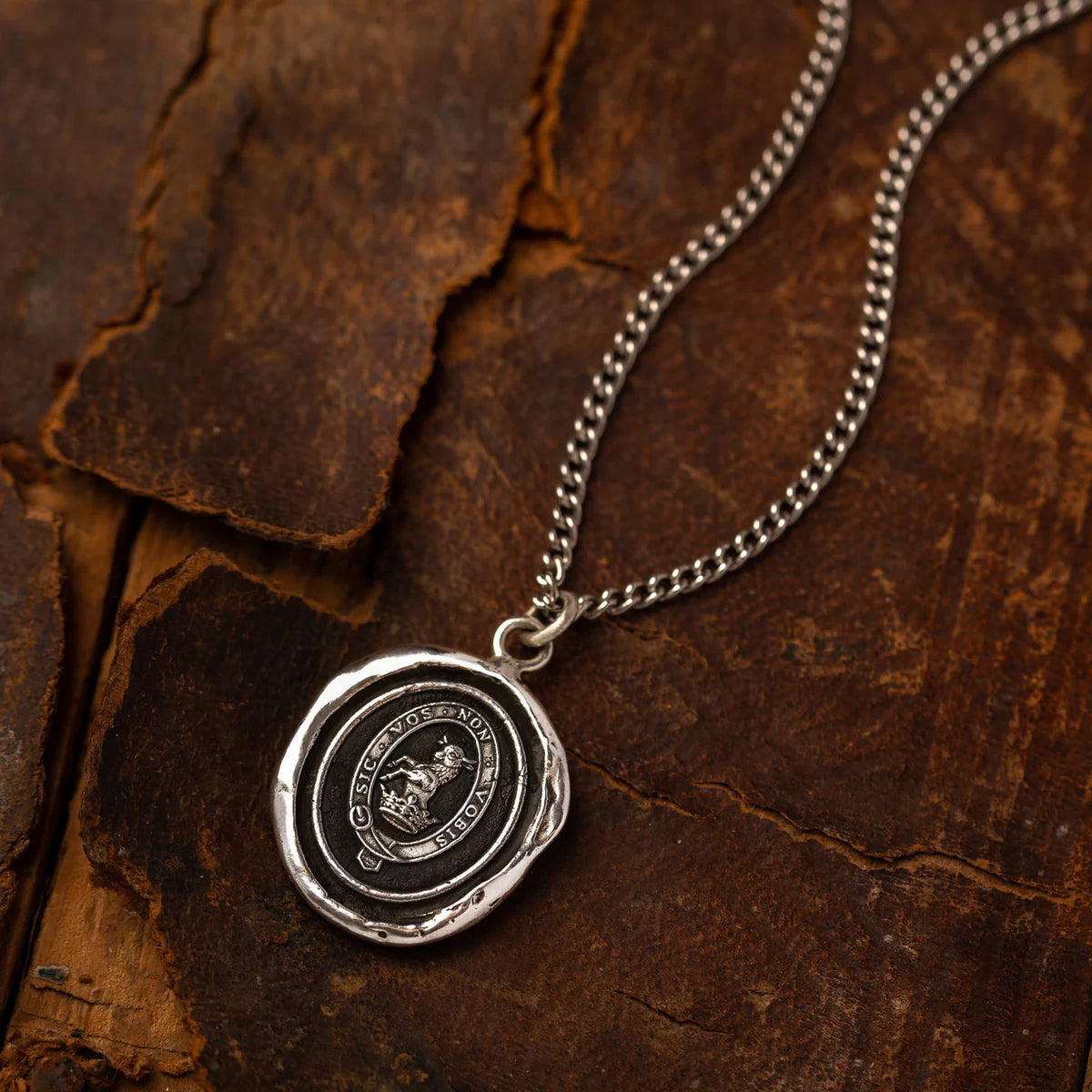 Pyrrha Talisman Necklace - Devoted Father - Silver