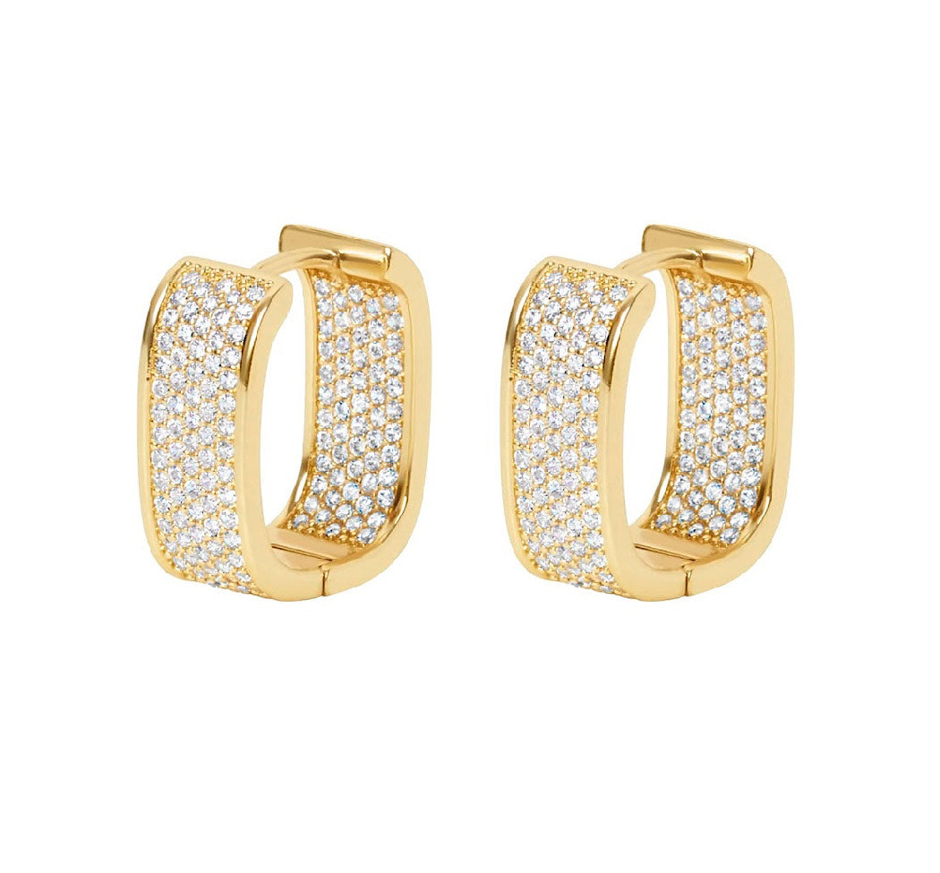 Hoop Earrings - Kendrick Rectangle - Gold