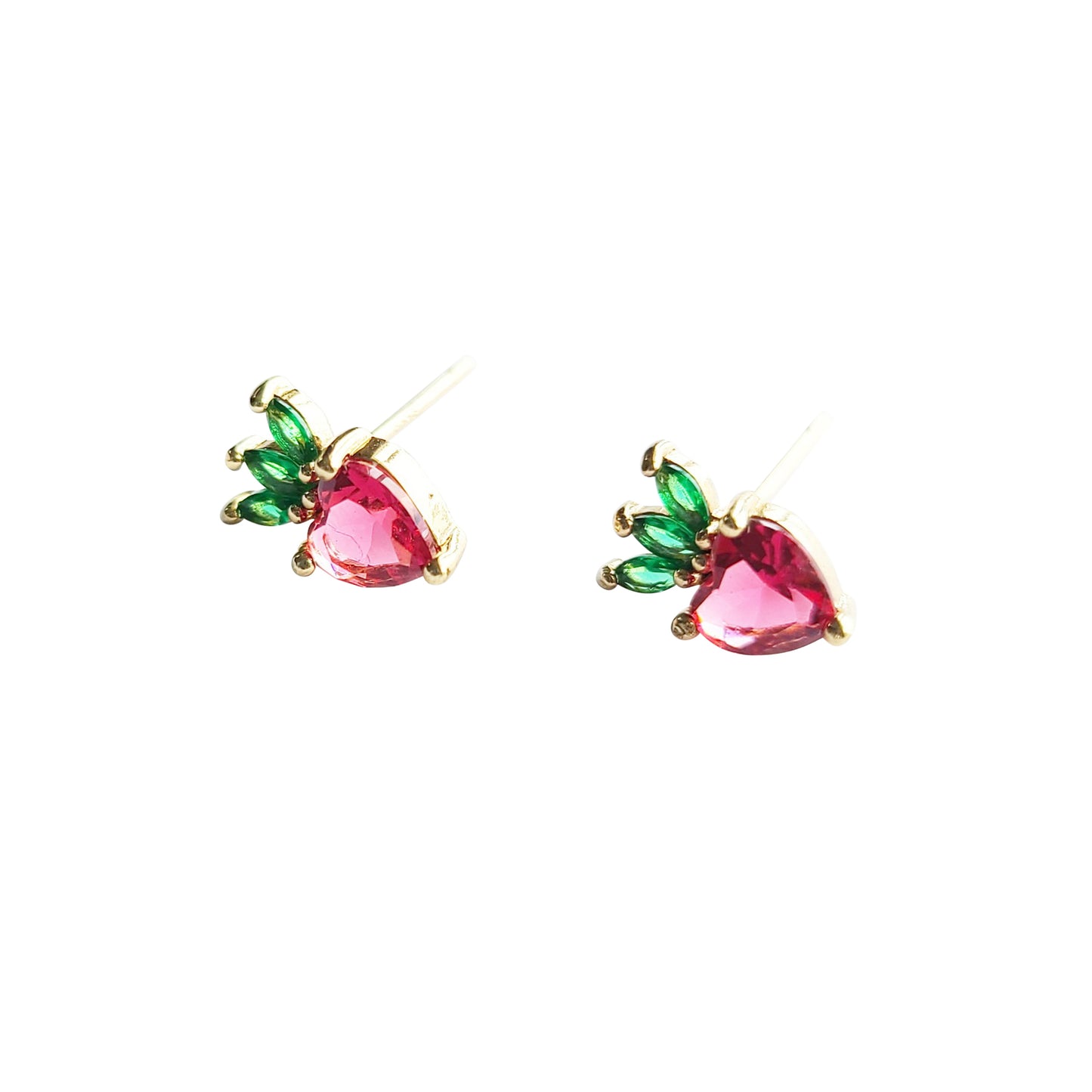 Stud Earrings - Fraise Strawberry - Gold