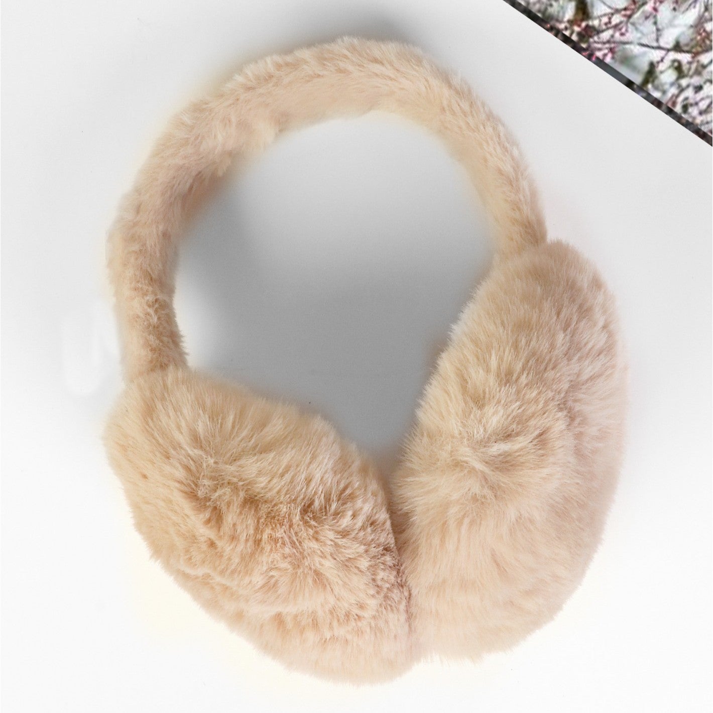 Ear Muffs - Plush - Beige