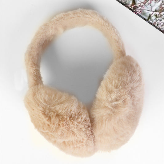 Ear Muffs - Plush - Beige