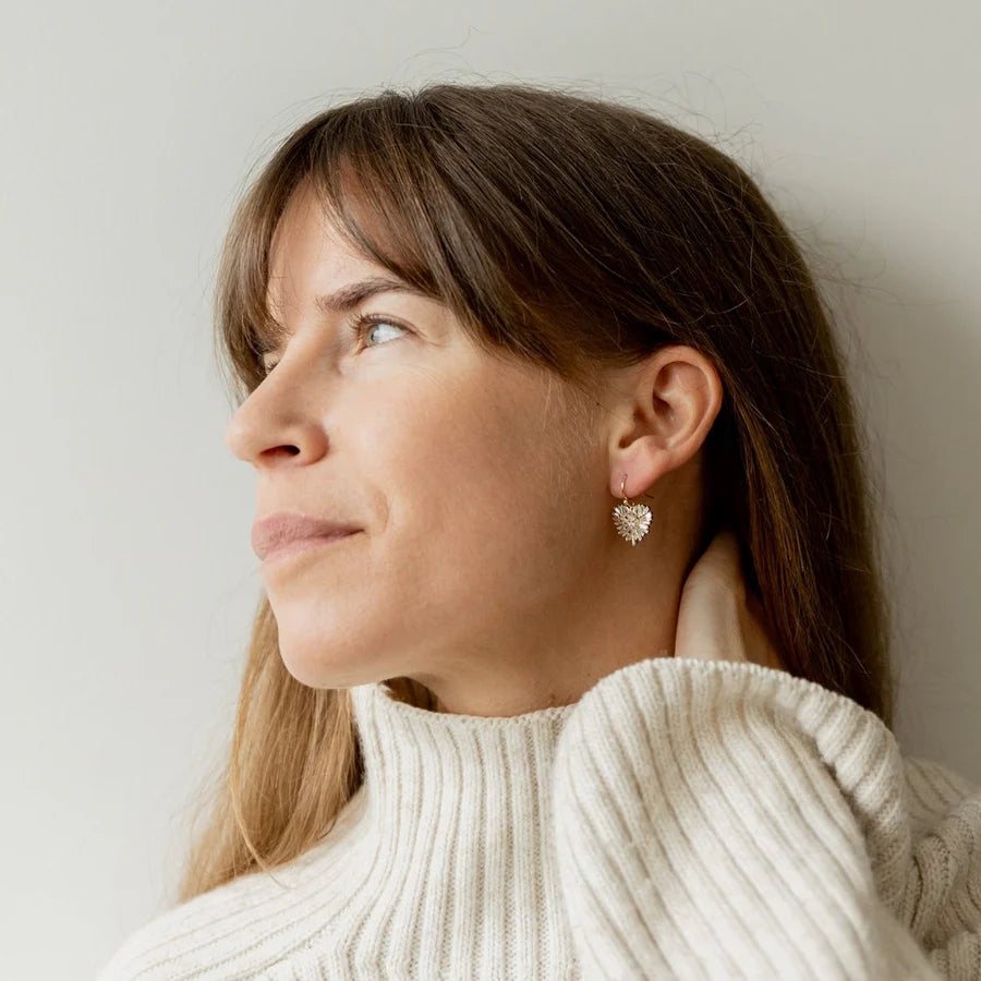 Pendant Earrings - Elaborate Heart - Silver